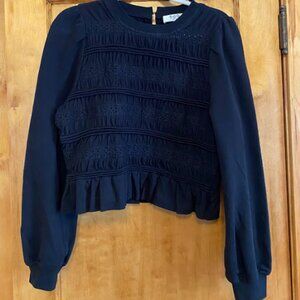 Black eyelet lace Sea New York sweatshirt